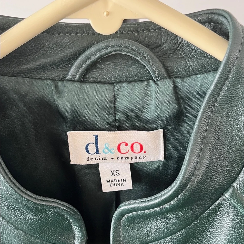 D&Co Dark Green Leather Jacket - Picture 2 of 7